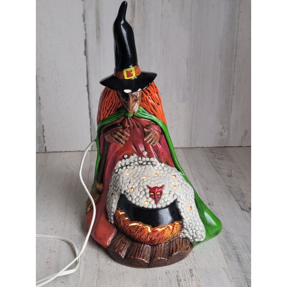 Vintage witch cauldron devil‎ potion ceramic Halloween home cauldron